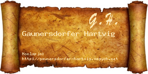Gaunersdorfer Hartvig névjegykártya